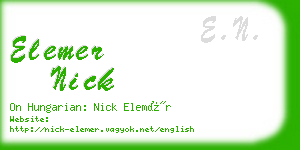elemer nick business card
